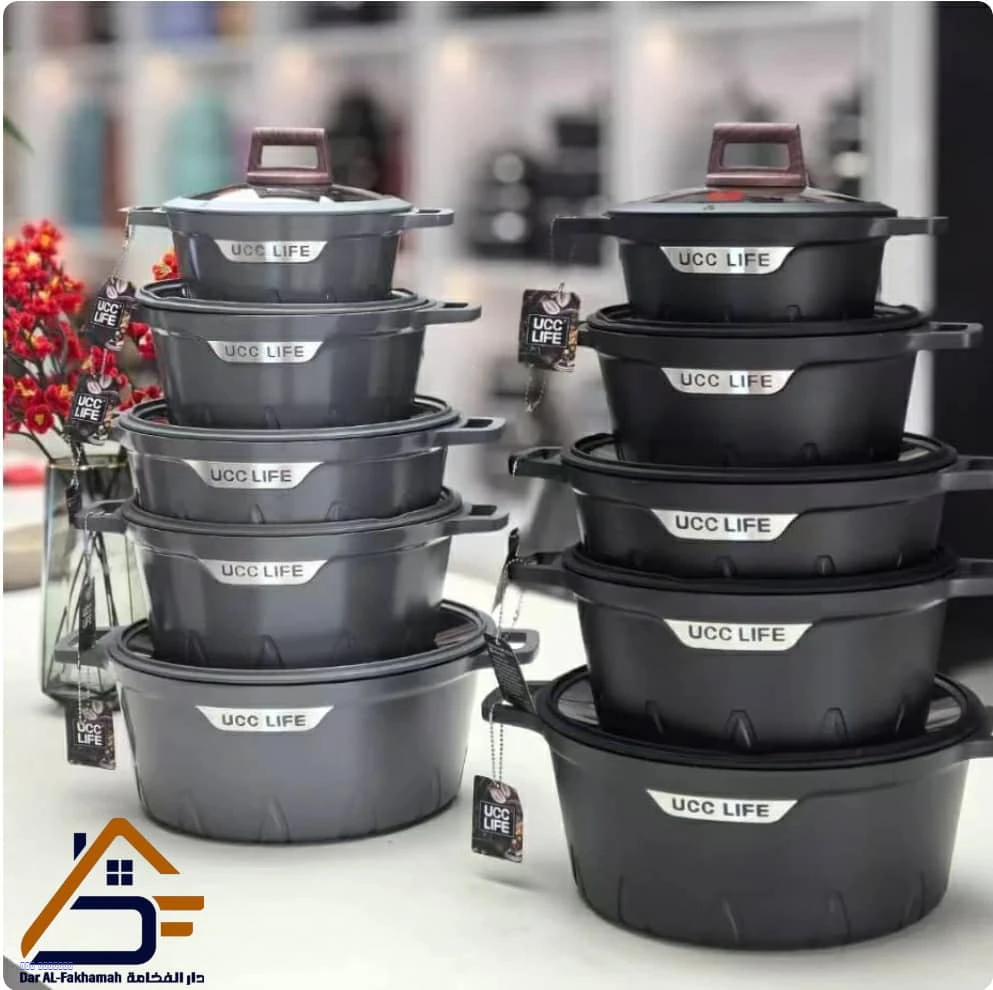 طقم قدور جرانيت غير لاصق – 5 قدور