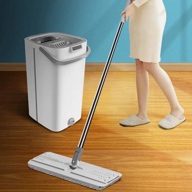 ممسحة الأرضيات الذكية مع سطل بفتحتين
