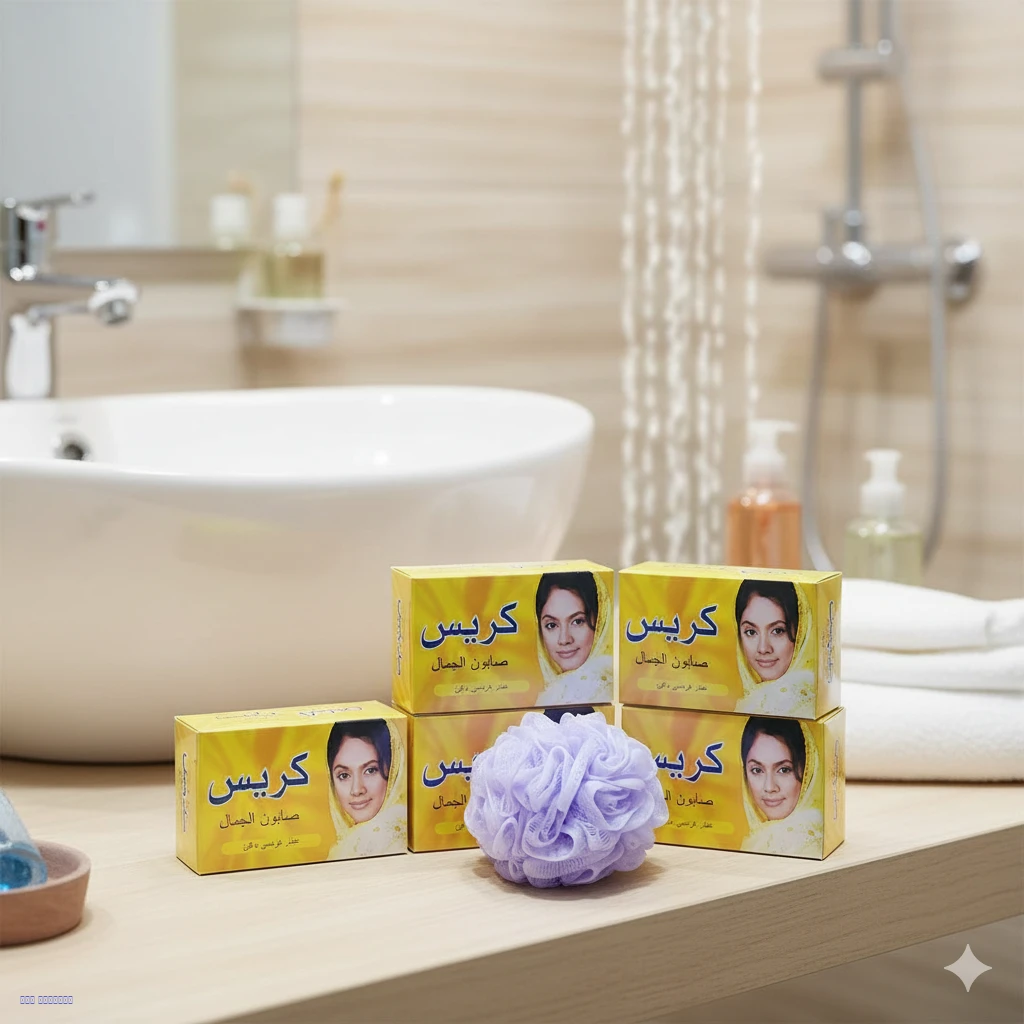 6 صابون كريس + ليفة استحمام