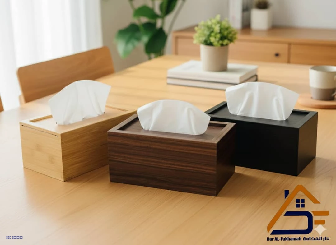 علبة مناديل خشبية فاخرة
