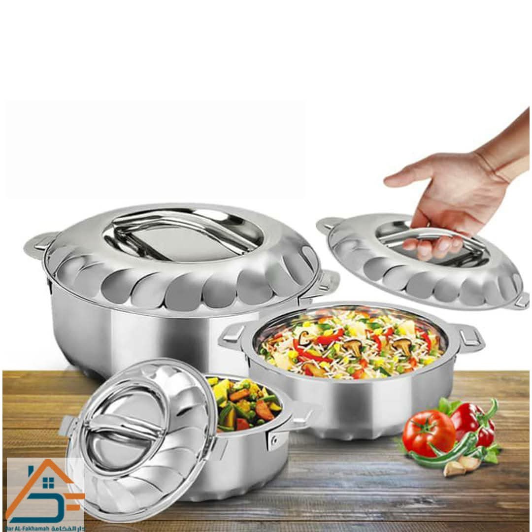 طقم حافظات طعام تولون - ستيل ( 3 حبات )