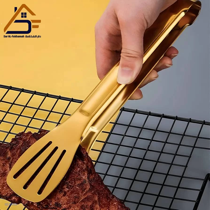 ملقط حلويات ستانلس ستيل ذهبي