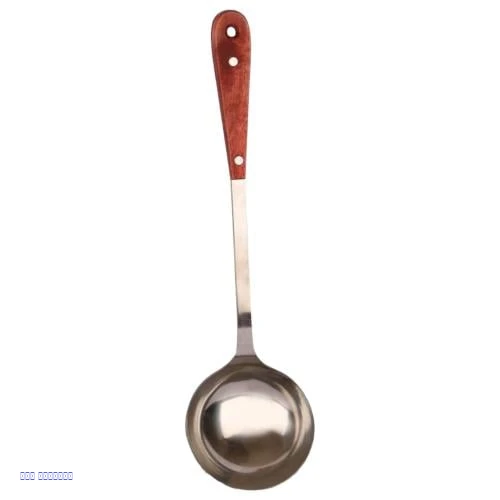 ملعقه غرف ستيل بمقبض خشبي