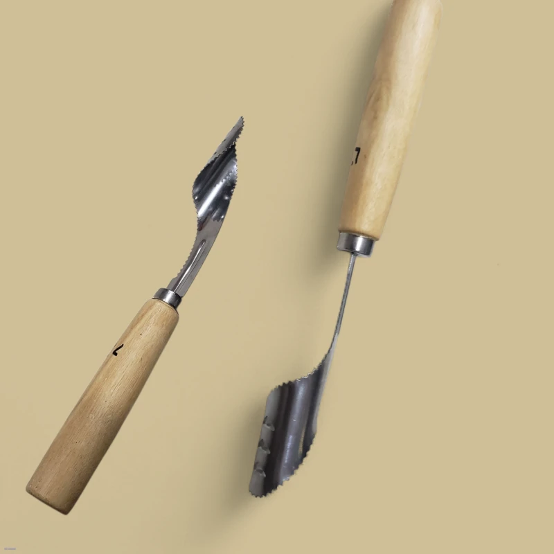 حفار كوسه حلزوني ستيل - بمقبض خشبي