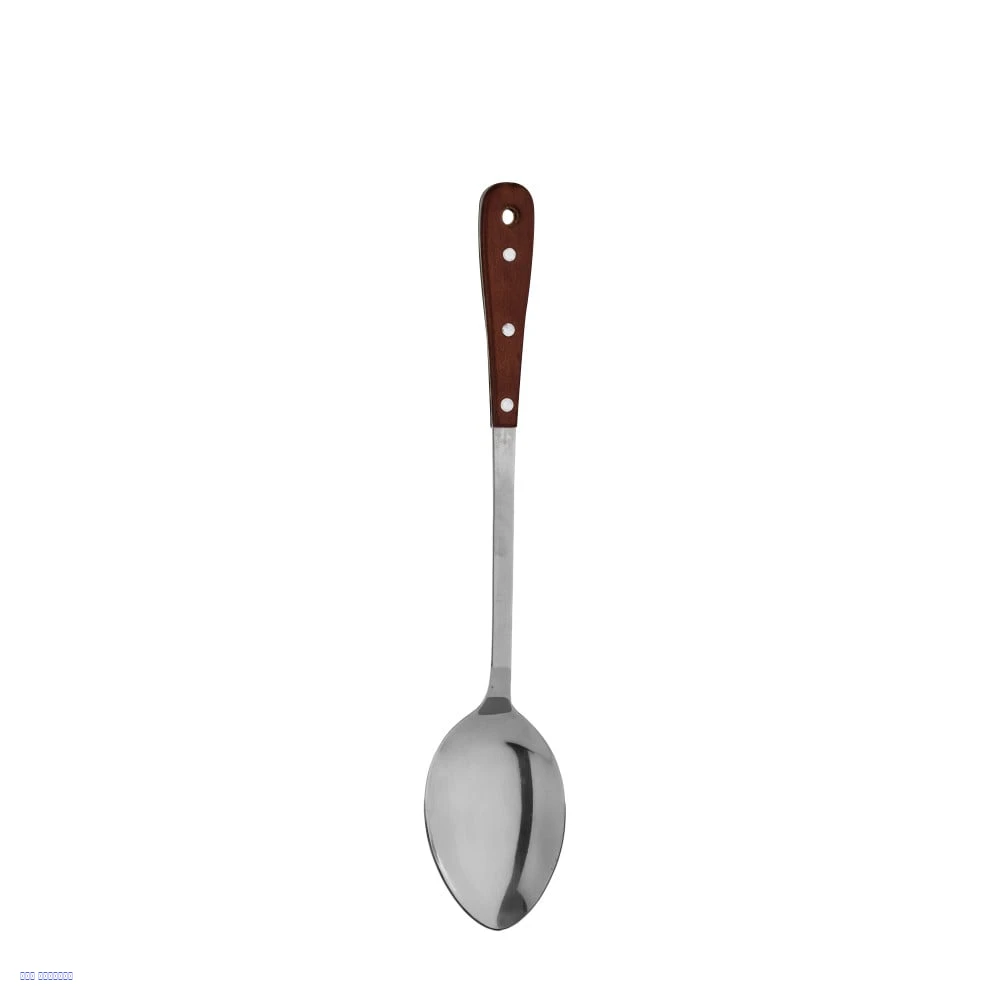 ملعقة طبخ ستيل بمقبض خشبي