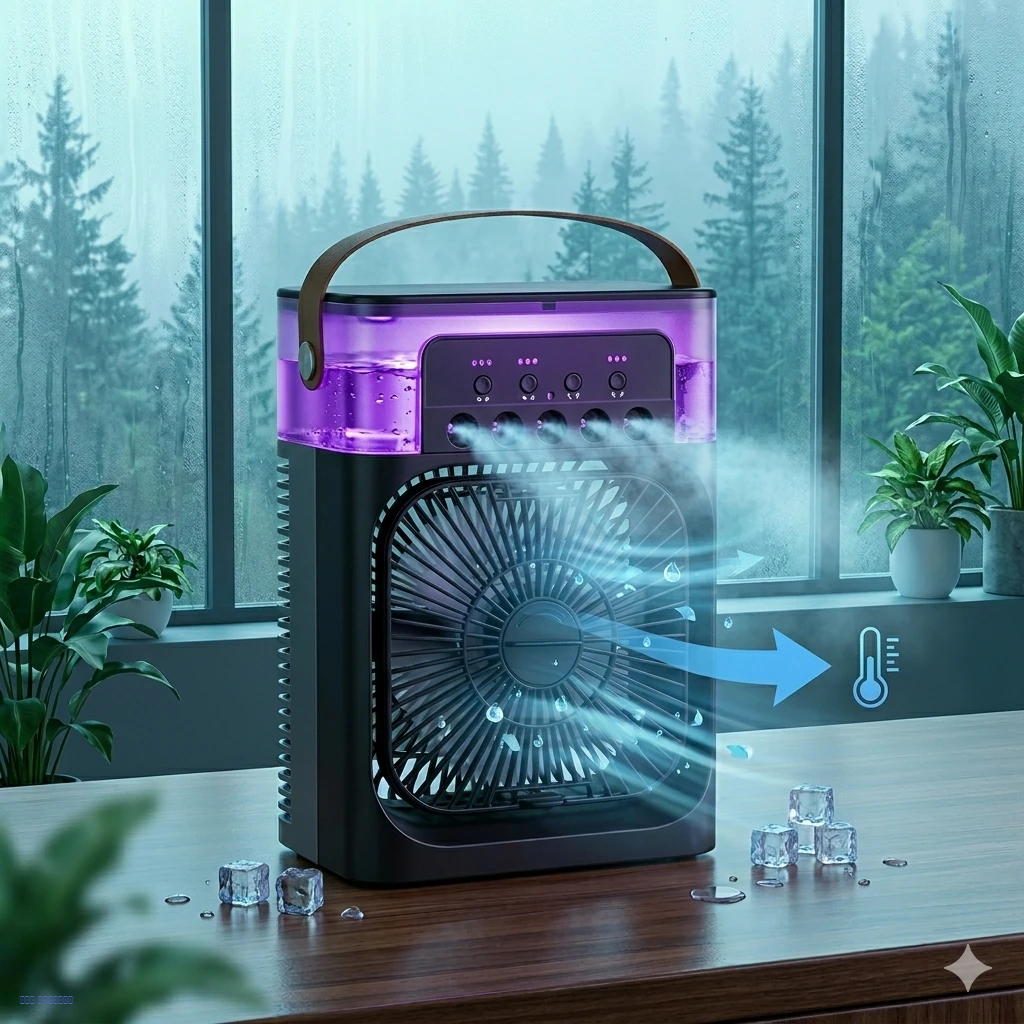 مروحة تبريد هواء مع رذاذ وثلج – 3×1