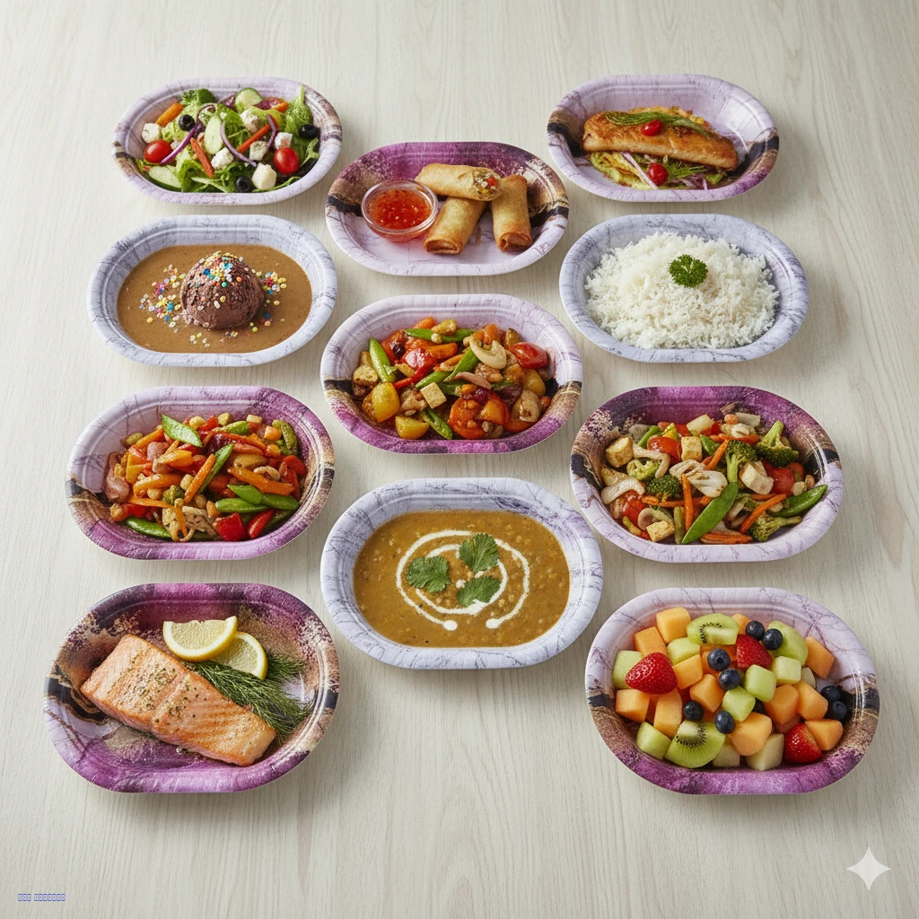 10 صحون بلاستيكية بيضاوية