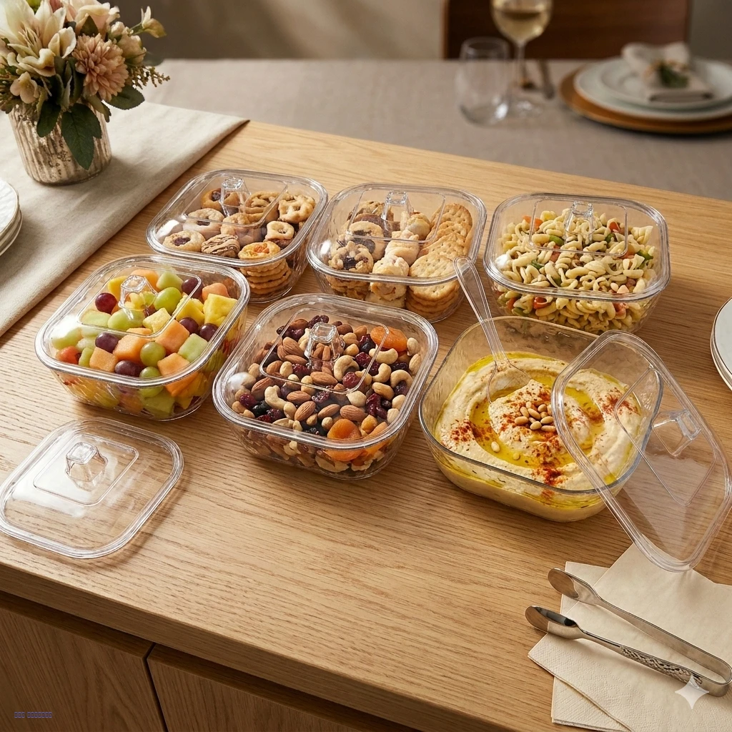 6 مطايب أكريليك مع الغطاء